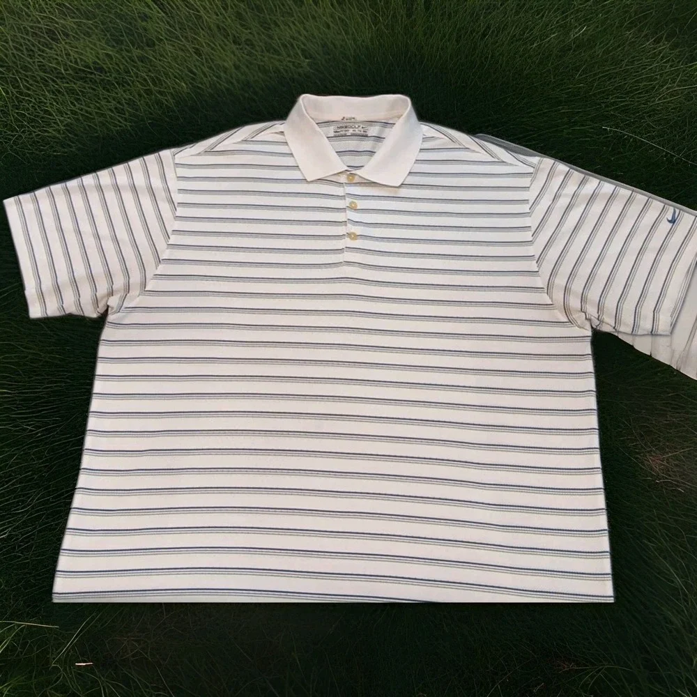Nike Golf Dri-FIT Polo Shirt Men's Striped 2XL Short Sleeve